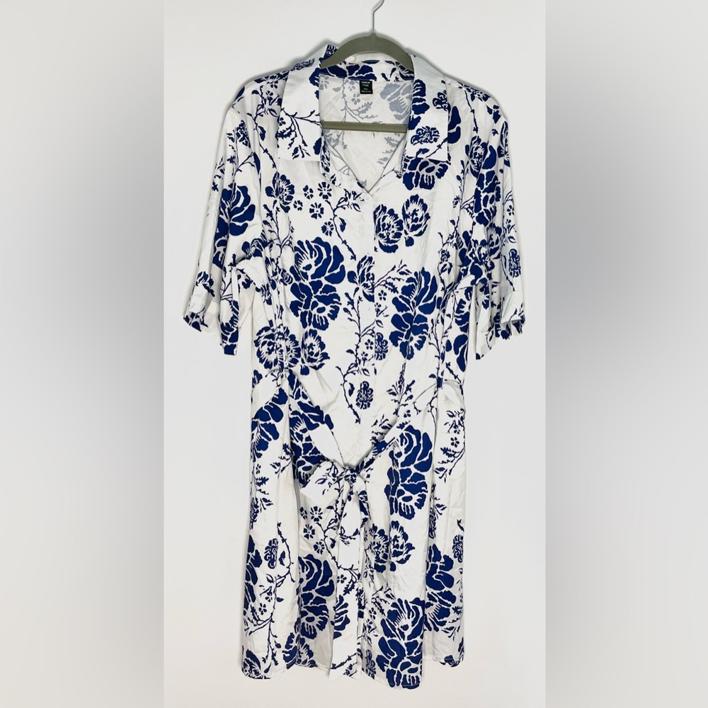 NWOT 3X Shein Curve Floral Shirt Dress - Picture 2 of 7